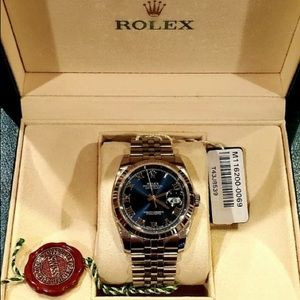 Rolex  36mm Blue Dial Jubilee